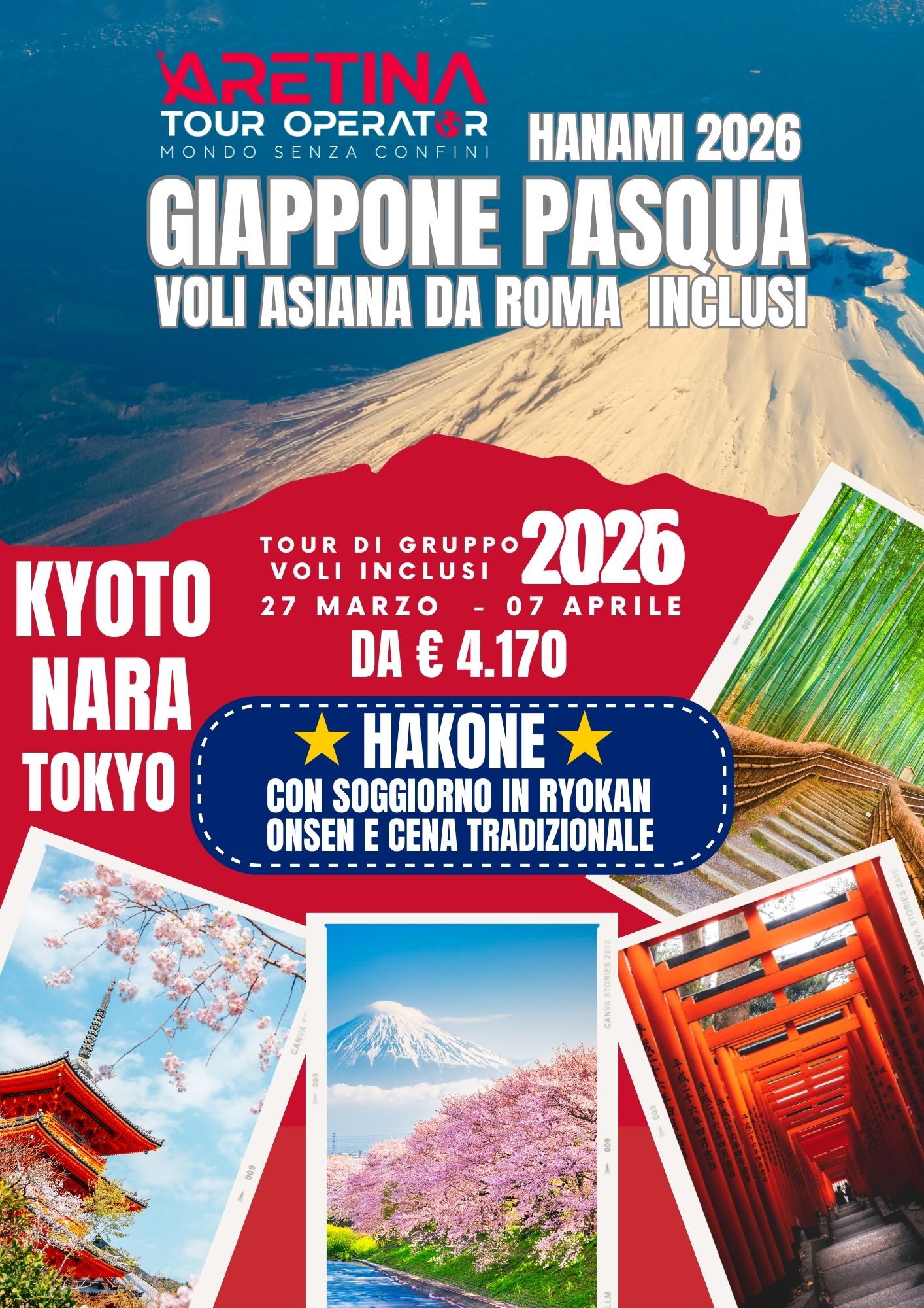 tour di gruppo in Giappone Pasqua e Hanami con soggiorno ad Hakone in ryokan