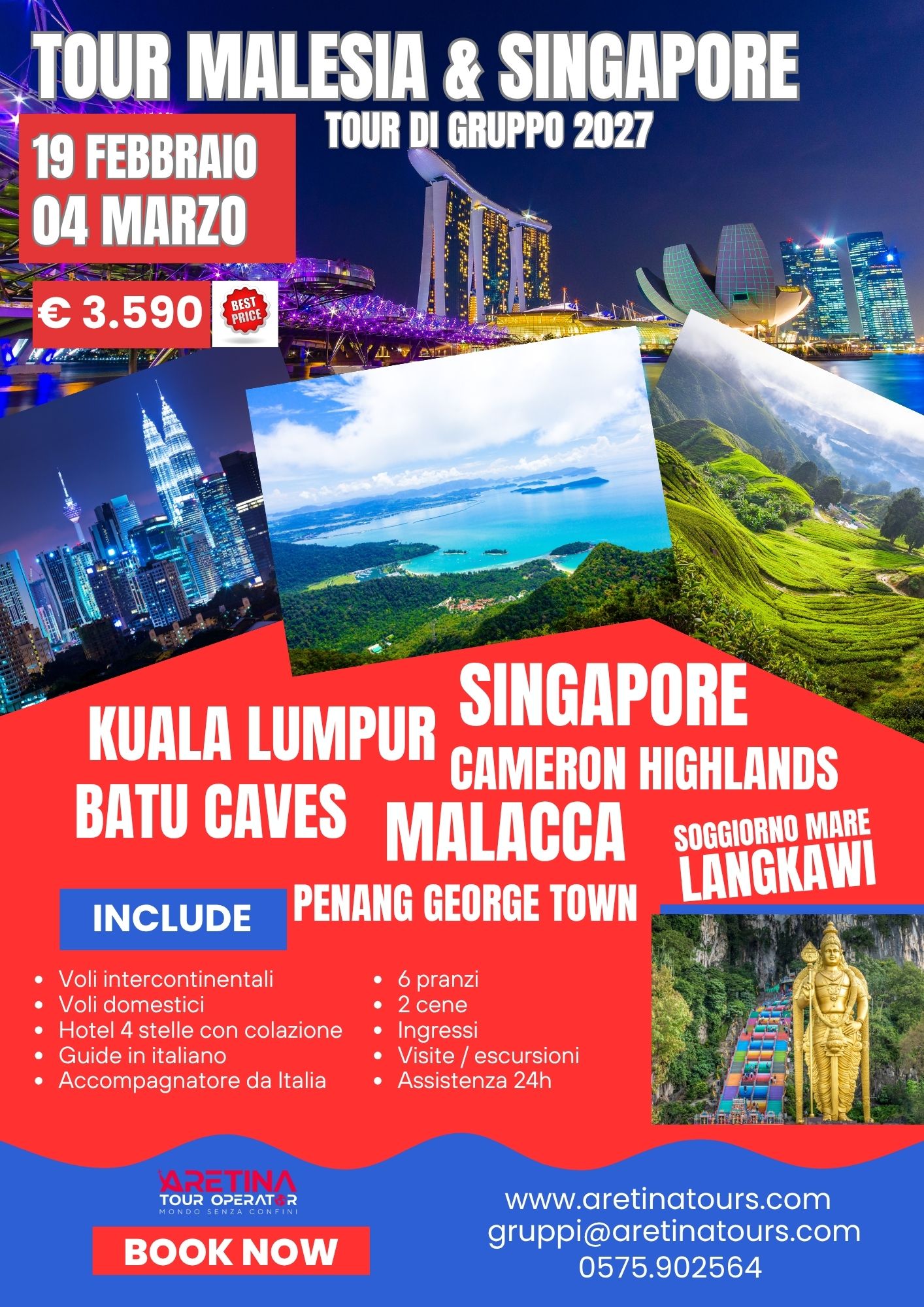 viaggi organizzati Malesia con mare e Singapore